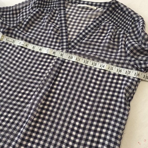 VIOLET + CLAIRE Gingham Check Popover Top Black & White Sz. S - Picture 5 of 8